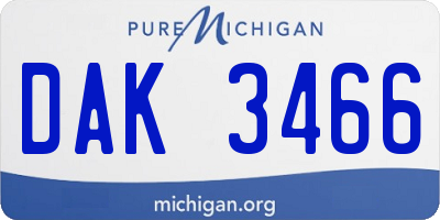 MI license plate DAK3466
