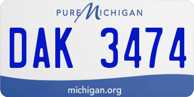 MI license plate DAK3474