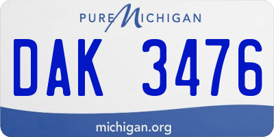 MI license plate DAK3476