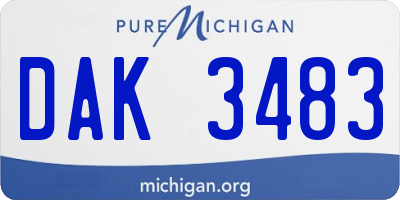 MI license plate DAK3483