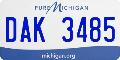 MI license plate DAK3485