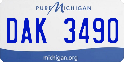 MI license plate DAK3490