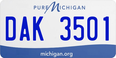 MI license plate DAK3501