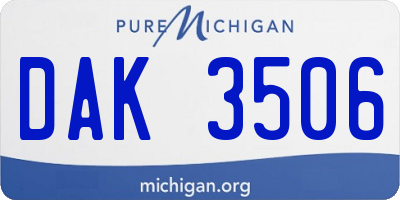 MI license plate DAK3506