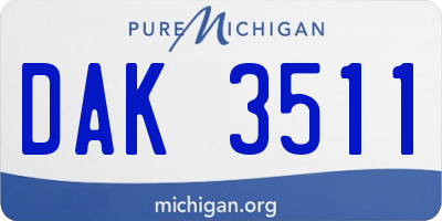 MI license plate DAK3511