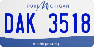 MI license plate DAK3518