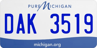 MI license plate DAK3519