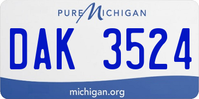 MI license plate DAK3524