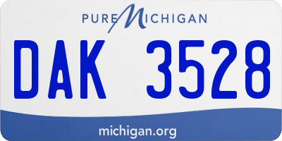 MI license plate DAK3528