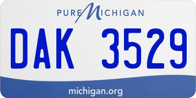 MI license plate DAK3529