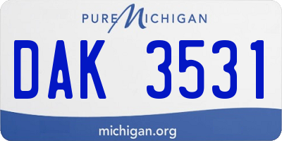 MI license plate DAK3531