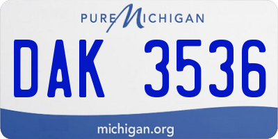 MI license plate DAK3536