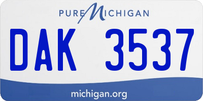 MI license plate DAK3537