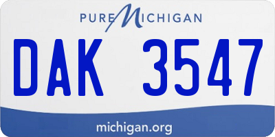 MI license plate DAK3547