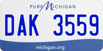 MI license plate DAK3559