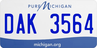 MI license plate DAK3564