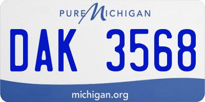 MI license plate DAK3568