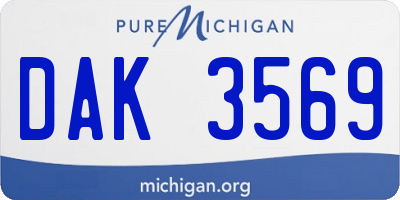 MI license plate DAK3569