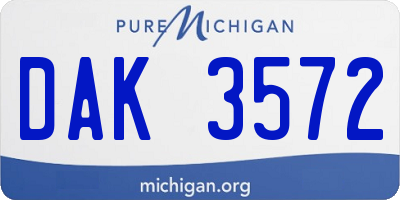 MI license plate DAK3572