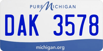 MI license plate DAK3578