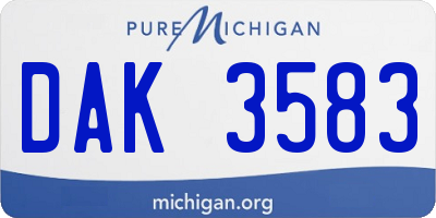 MI license plate DAK3583