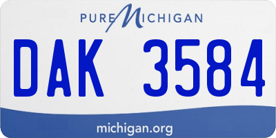 MI license plate DAK3584
