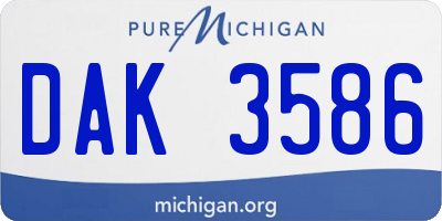 MI license plate DAK3586