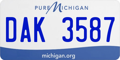 MI license plate DAK3587