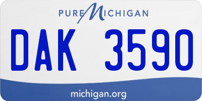 MI license plate DAK3590