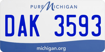 MI license plate DAK3593
