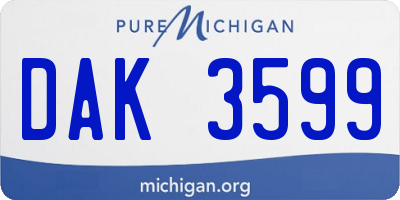 MI license plate DAK3599