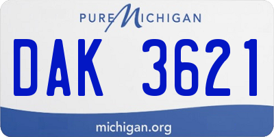 MI license plate DAK3621
