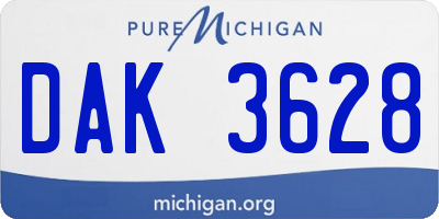 MI license plate DAK3628