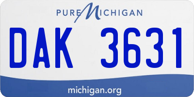 MI license plate DAK3631