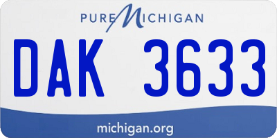 MI license plate DAK3633