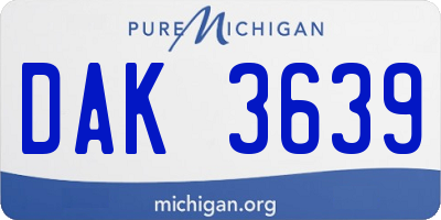MI license plate DAK3639