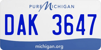 MI license plate DAK3647