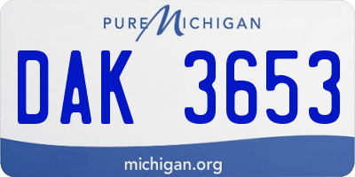 MI license plate DAK3653