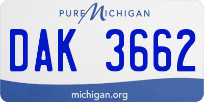 MI license plate DAK3662