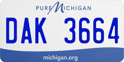 MI license plate DAK3664