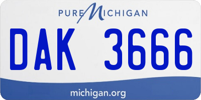 MI license plate DAK3666