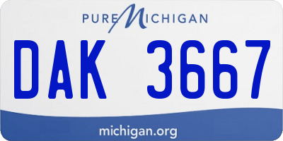 MI license plate DAK3667