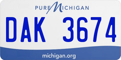 MI license plate DAK3674