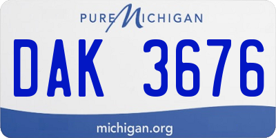 MI license plate DAK3676