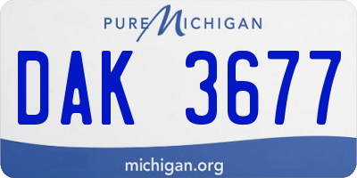 MI license plate DAK3677