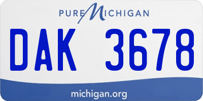 MI license plate DAK3678