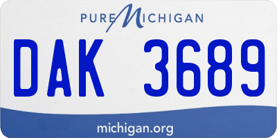 MI license plate DAK3689
