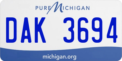 MI license plate DAK3694