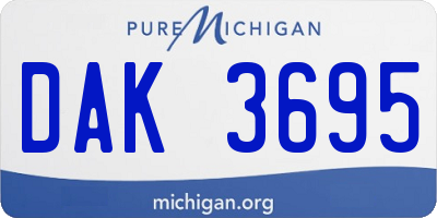 MI license plate DAK3695