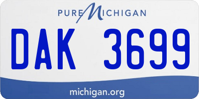 MI license plate DAK3699